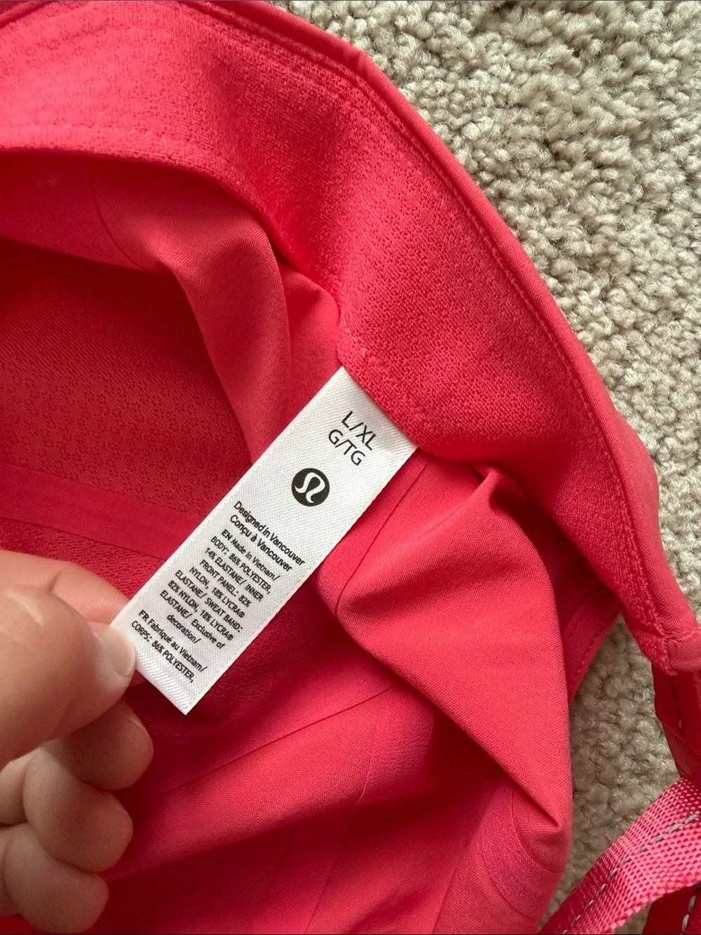Lululemon Fast and Free Running Hat Adjustable Pink L/XL